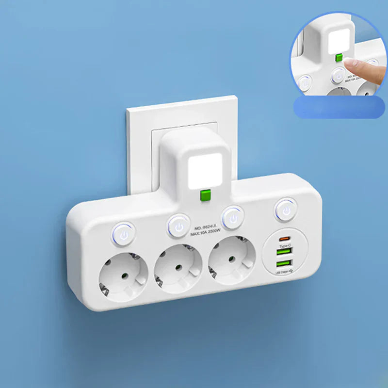 🥳2026 HOT SALE🔥50K+ SOLD!📱🔌 Your Home‘s Safety Guardian! Smart Strip with Overload Protection & Child Lock