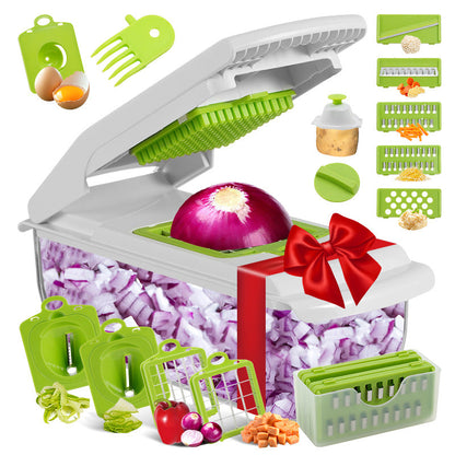 💎 Multi-Functional Vegetable Slicer Set！💎 7 Interchangeable Blades, Dishwasher Safe & Food-Grade Stainless Steel for Quick Meal Prep✨