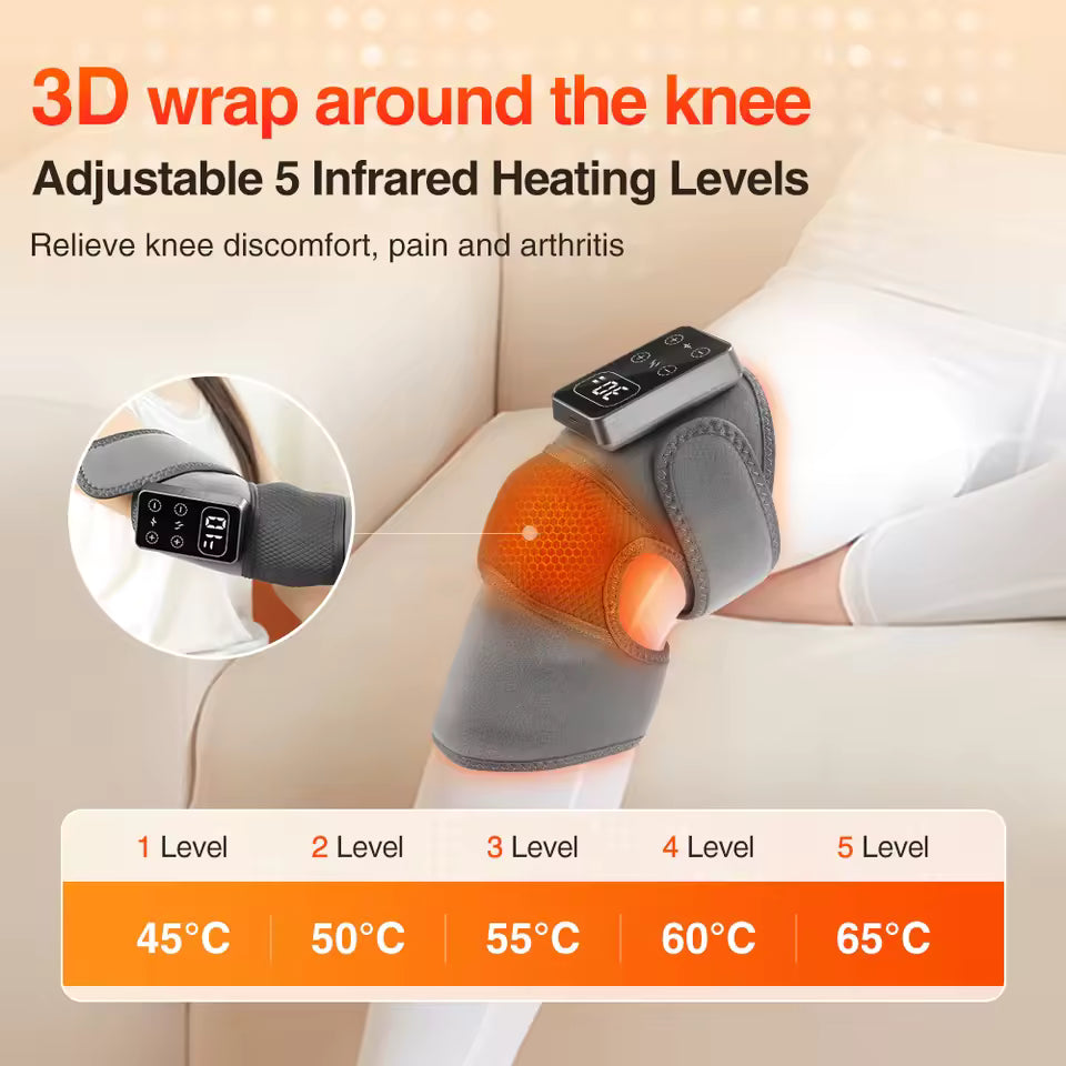 Smart Knee Massager with Heat and Support