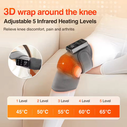 Smart Knee Massager with Heat and Support
