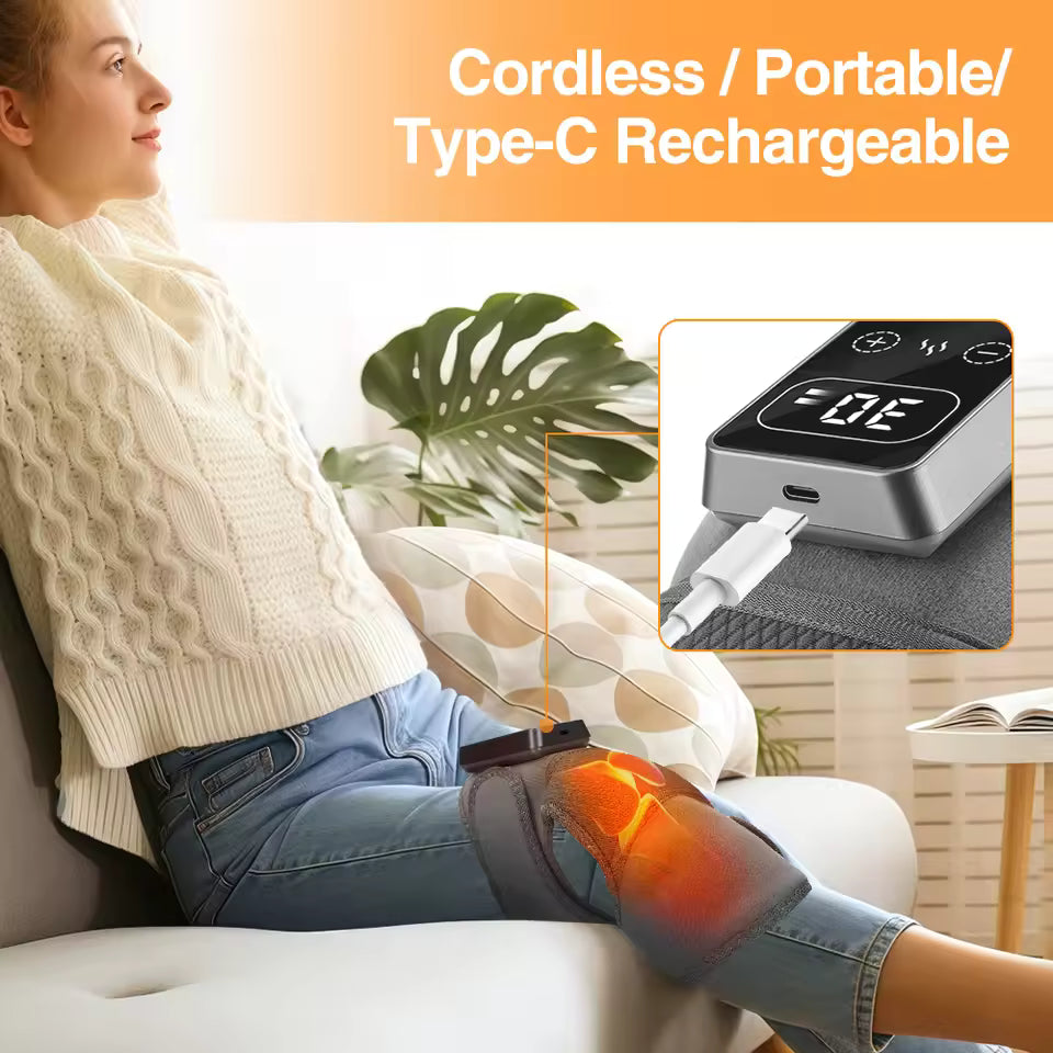 Smart Knee Massager with Heat and Support