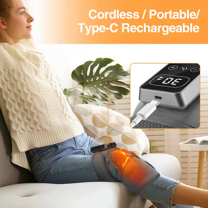 Smart Knee Massager with Heat and Support