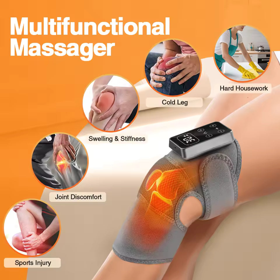 Smart Knee Massager with Heat and Support