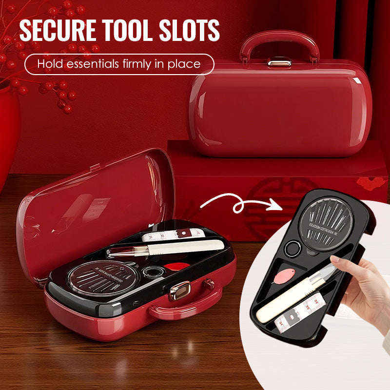 Portable Dual-Layer Sewing Kit with Handle