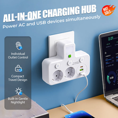 🥳2026 HOT SALE🔥50K+ SOLD!📱🔌 Your Home‘s Safety Guardian! Smart Strip with Overload Protection & Child Lock