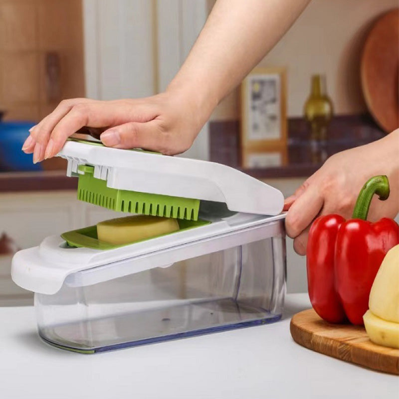 💎 Multi-Functional Vegetable Slicer Set！💎 7 Interchangeable Blades, Dishwasher Safe & Food-Grade Stainless Steel for Quick Meal Prep✨