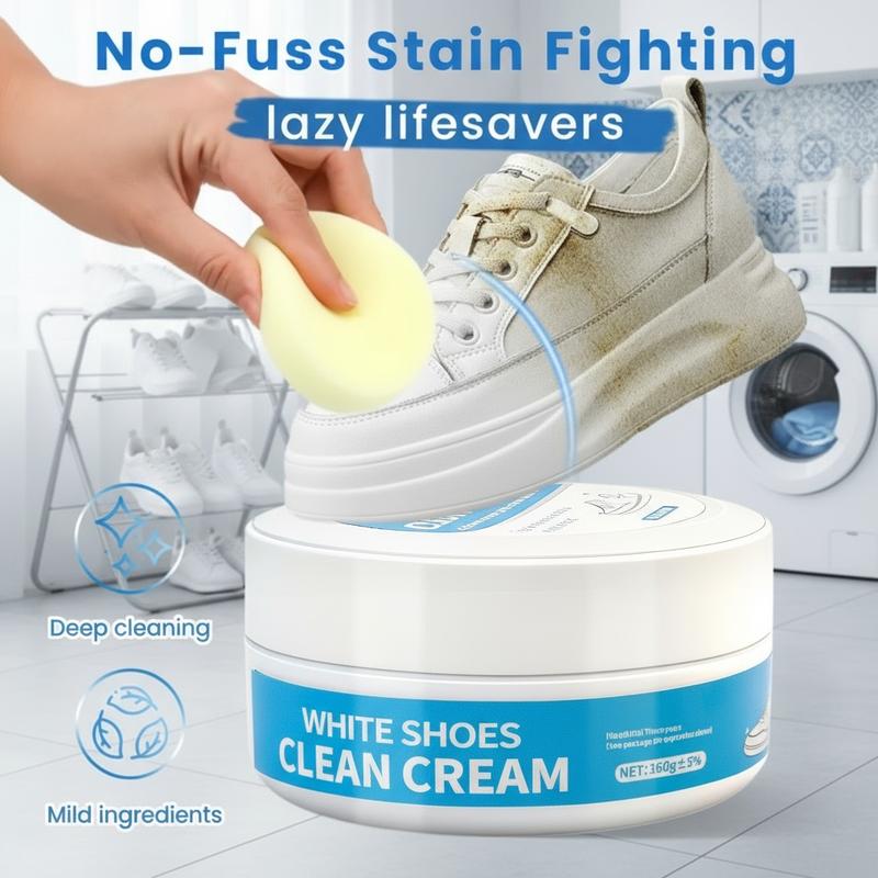 ⏳Limited-time Special Price ￡8.99!!🧼No-Wash Shoe & Leather Cleaner Cream - Stain Remover with Sponge