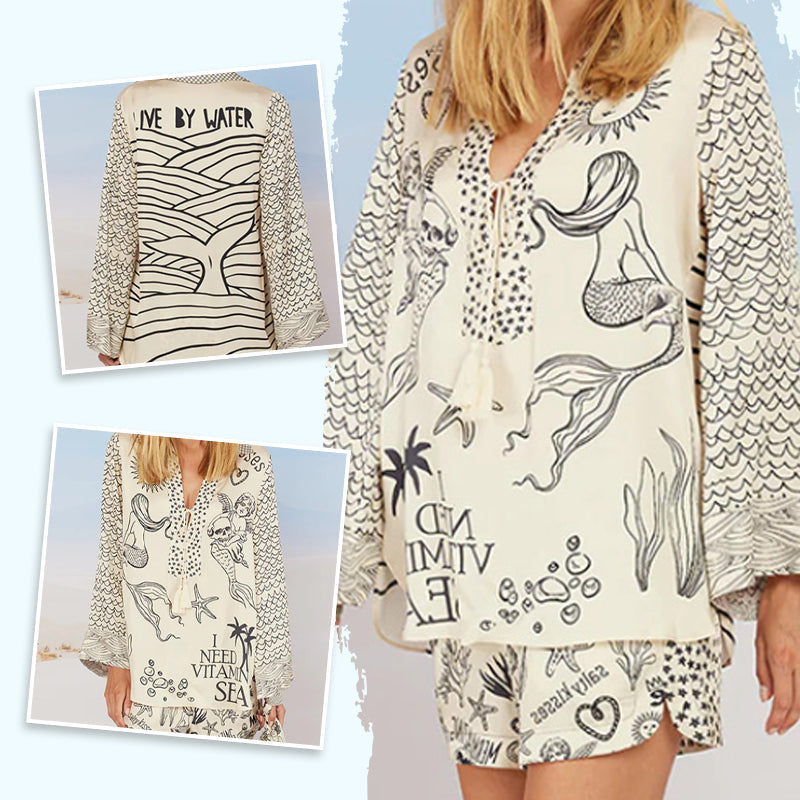 ⏰️NEW ARRIVAL 50% OFF⌛️Printed Satin Two-piece Suit For Women