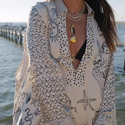 ⏰️NEW ARRIVAL 50% OFF⌛️Printed Satin Two-piece Suit For Women
