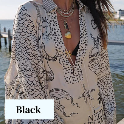⏰️NEW ARRIVAL 50% OFF⌛️Printed Satin Two-piece Suit For Women